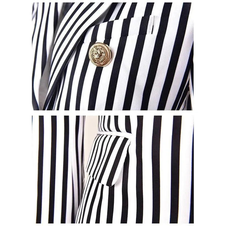 Lune London | Striped Blazer Women Casual Striped-Pinstripe