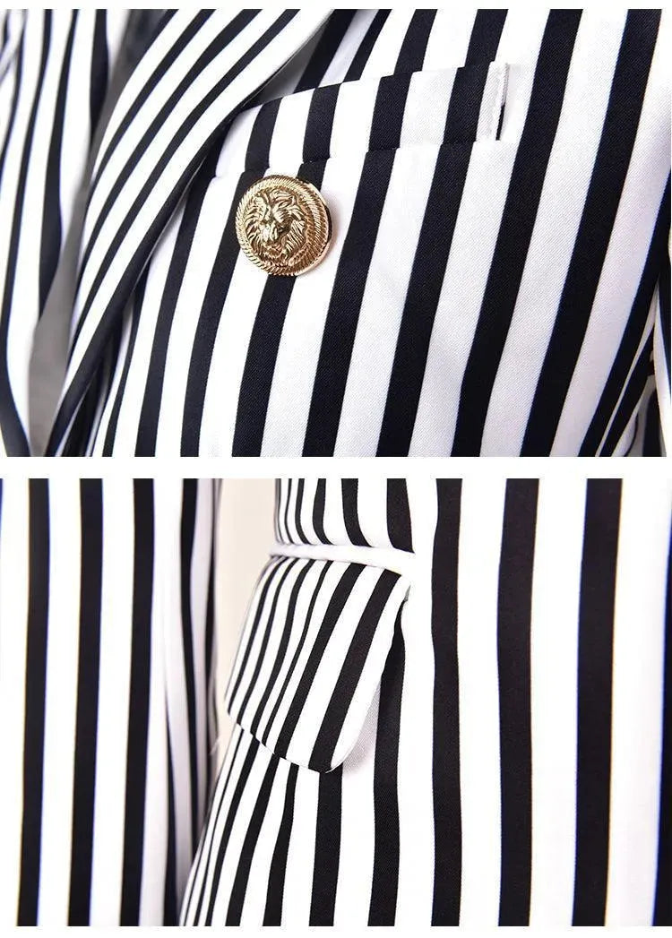 Lune London | Striped Blazer Women Casual Striped-Pinstripe