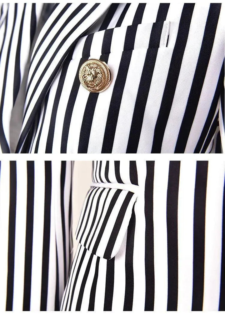 Lune London | Striped Blazer Women Casual Striped-Pinstripe