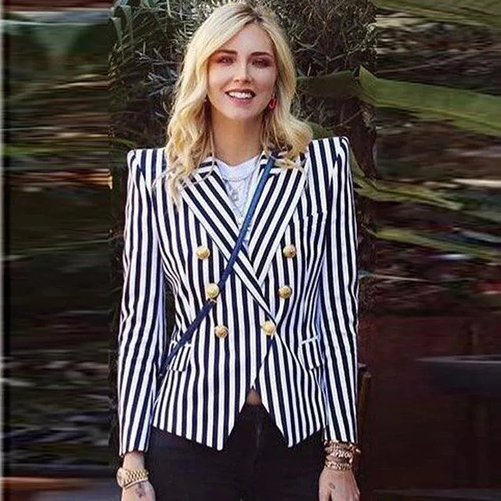 Lune London | Striped Blazer Women Casual Striped-Pinstripe