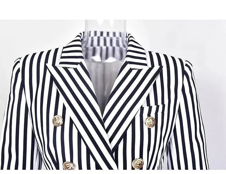 Lune London | Striped Blazer Women Casual Striped-Pinstripe