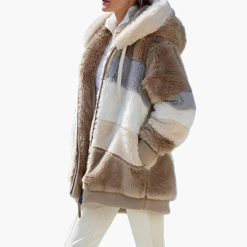 Lune London | Striped Winter Hoodie - Trendy Casual Jacket for Cold Days