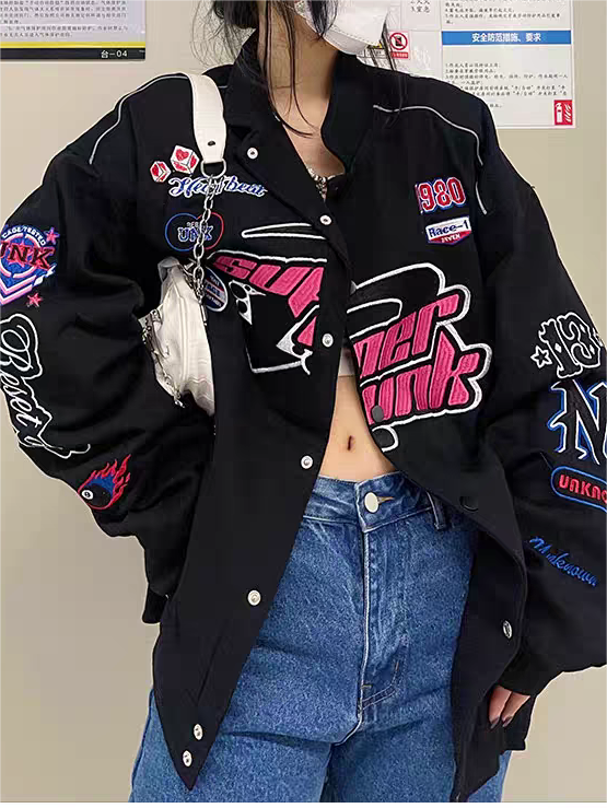 Lune London | Vintage Motorcycle Bomber Jacket with Embroidery