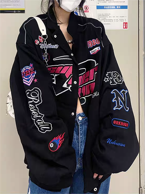 Lune London | Vintage Motorcycle Bomber Jacket with Embroidery