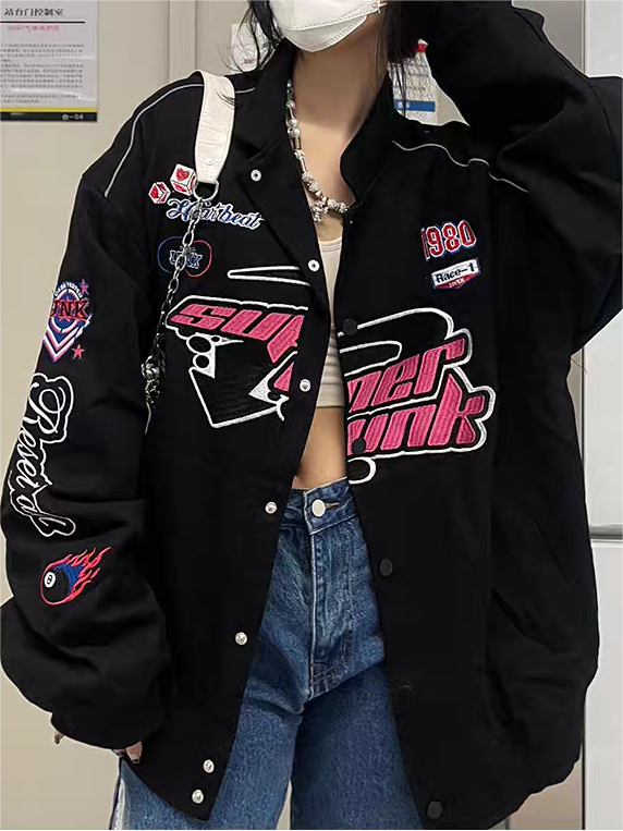 Lune London | Vintage Motorcycle Bomber Jacket with Embroidery