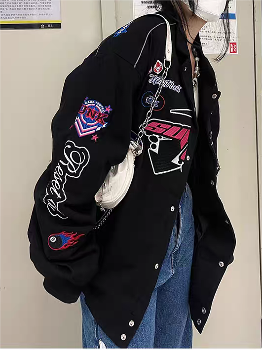 Lune London | Vintage Motorcycle Bomber Jacket with Embroidery