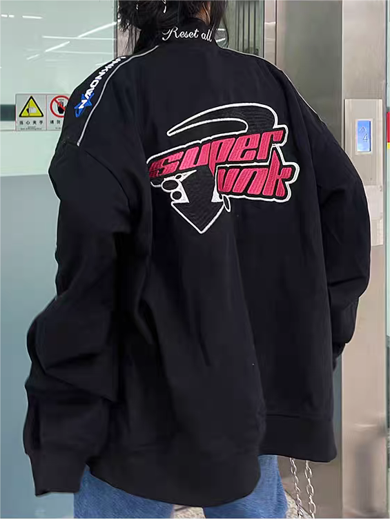Lune London | Vintage Motorcycle Bomber Jacket with Embroidery