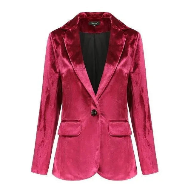 Lune London | The Smooth Session Velvet Blazer Women Casual Solid Color