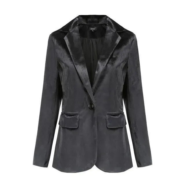 Lune London | The Smooth Session Velvet Blazer Women Casual Solid Color