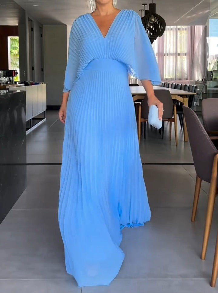 Lune London | Vibrant Pleated Maxi Dress