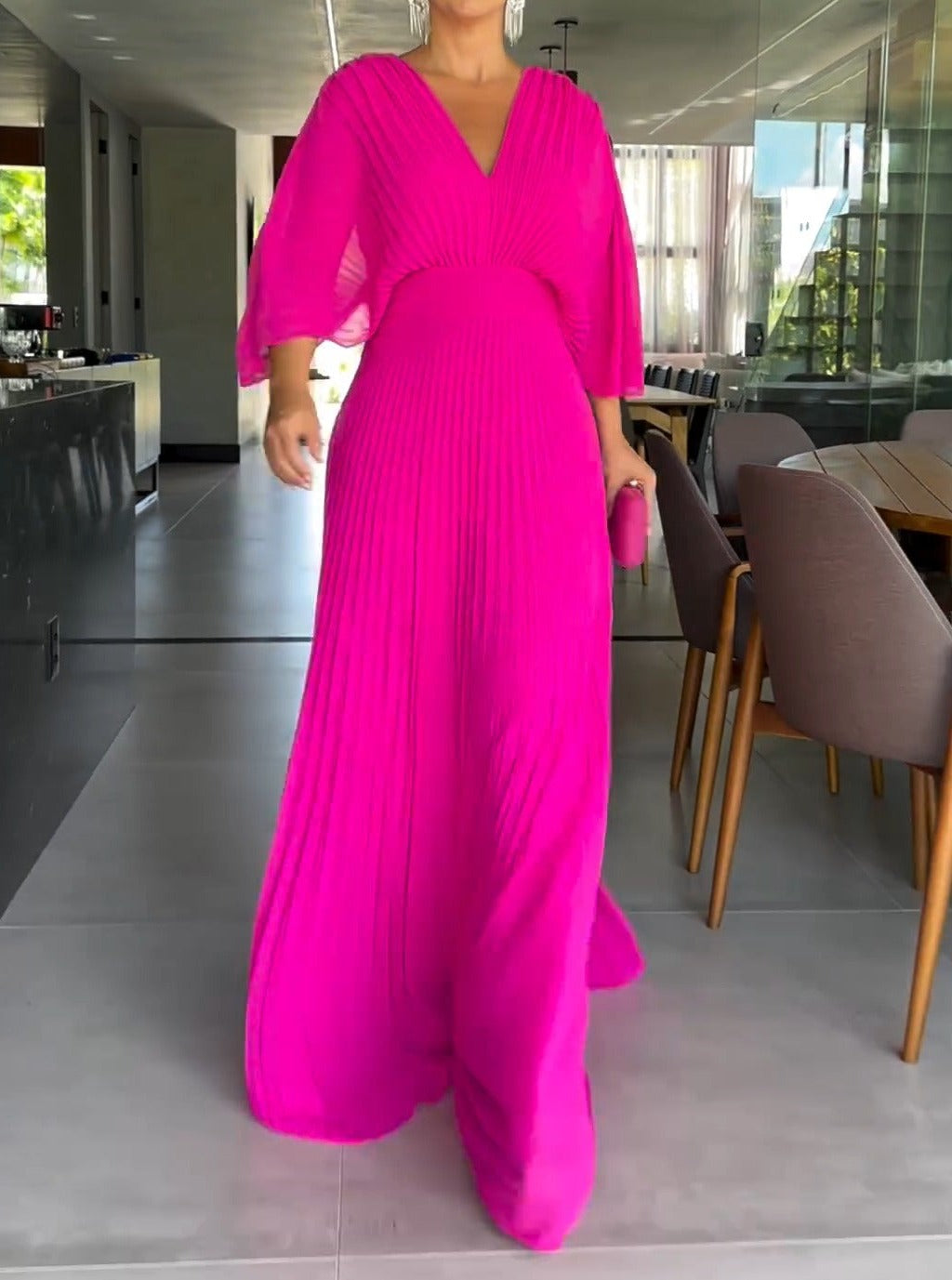Lune London | Vibrant Pleated Maxi Dress