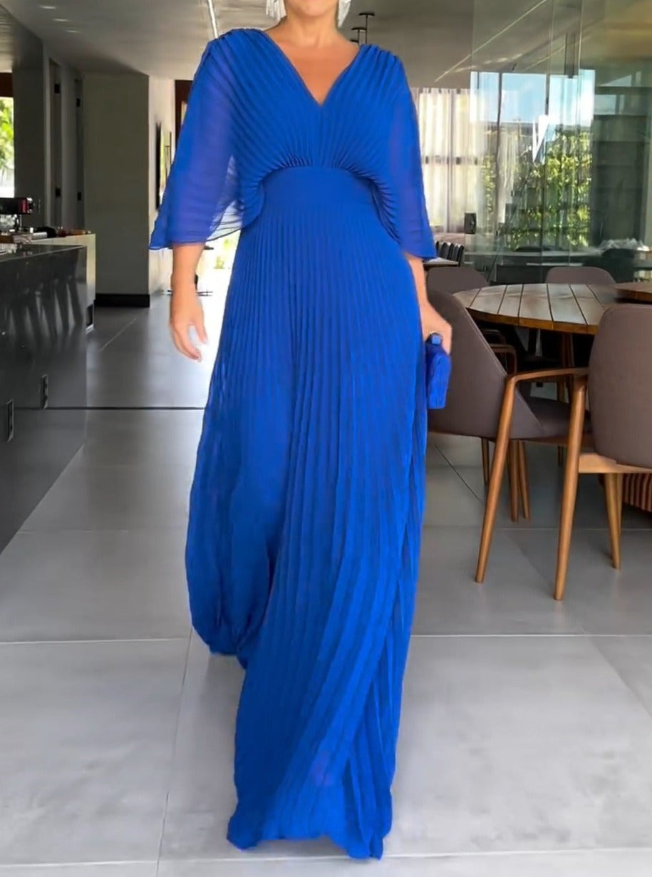 Lune London | Vibrant Pleated Maxi Dress