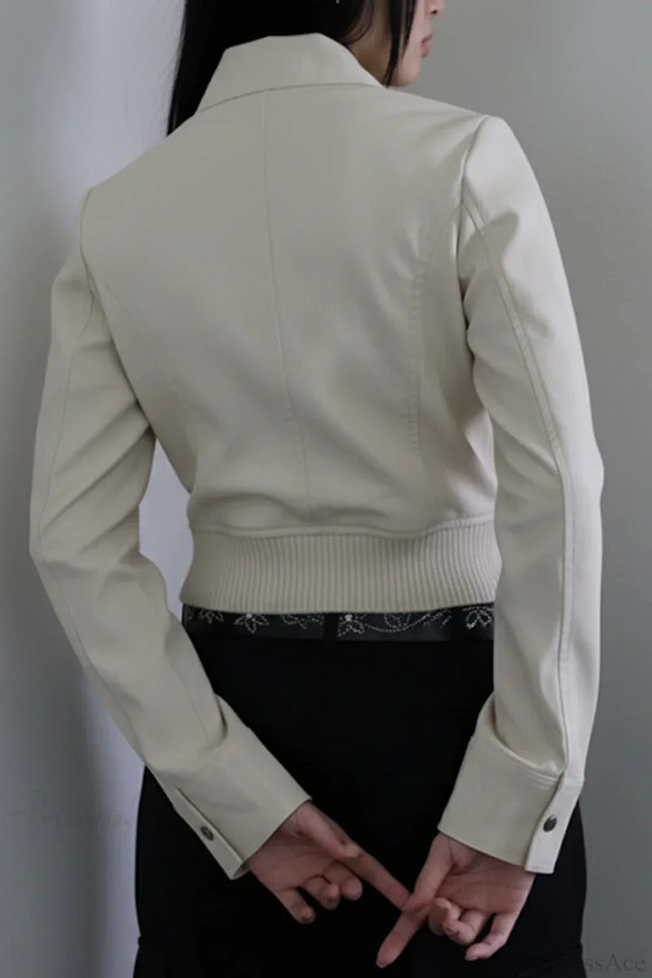 Lune London | Solid Color Bags Stand Collar Tailored Jacket