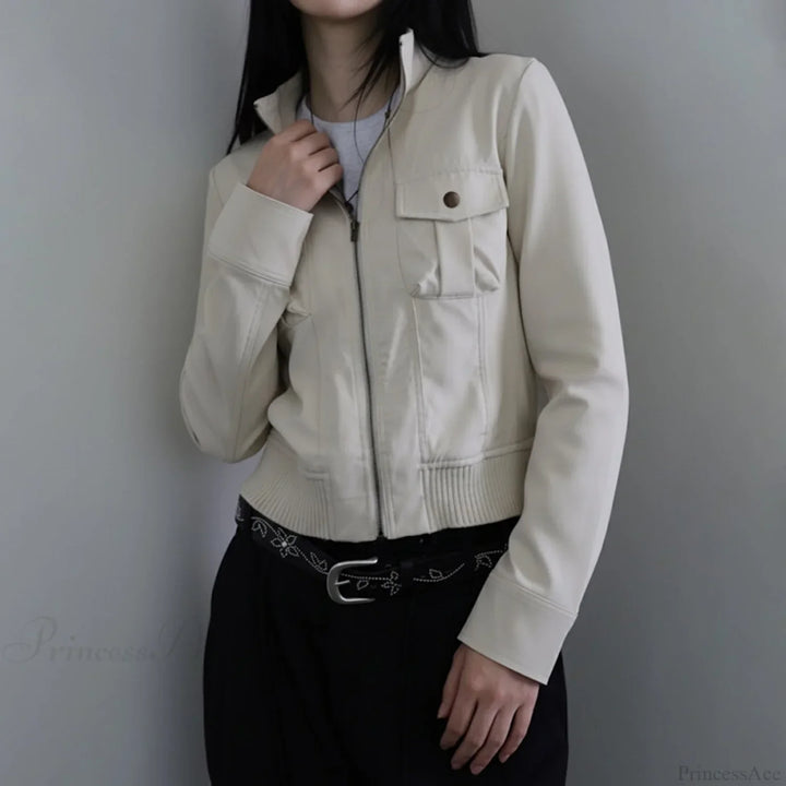 Lune London | Solid Color Bags Stand Collar Tailored Jacket