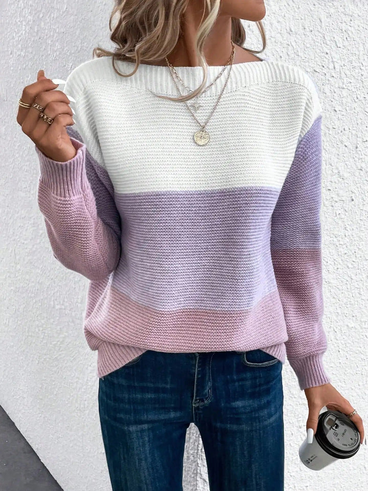 Lune London | Elegant Three-Color Patchwork Sweater