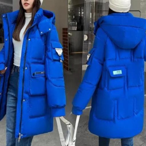 Lune London | Winter Parka Insulated Long Blue Jacket with Practical Pockets