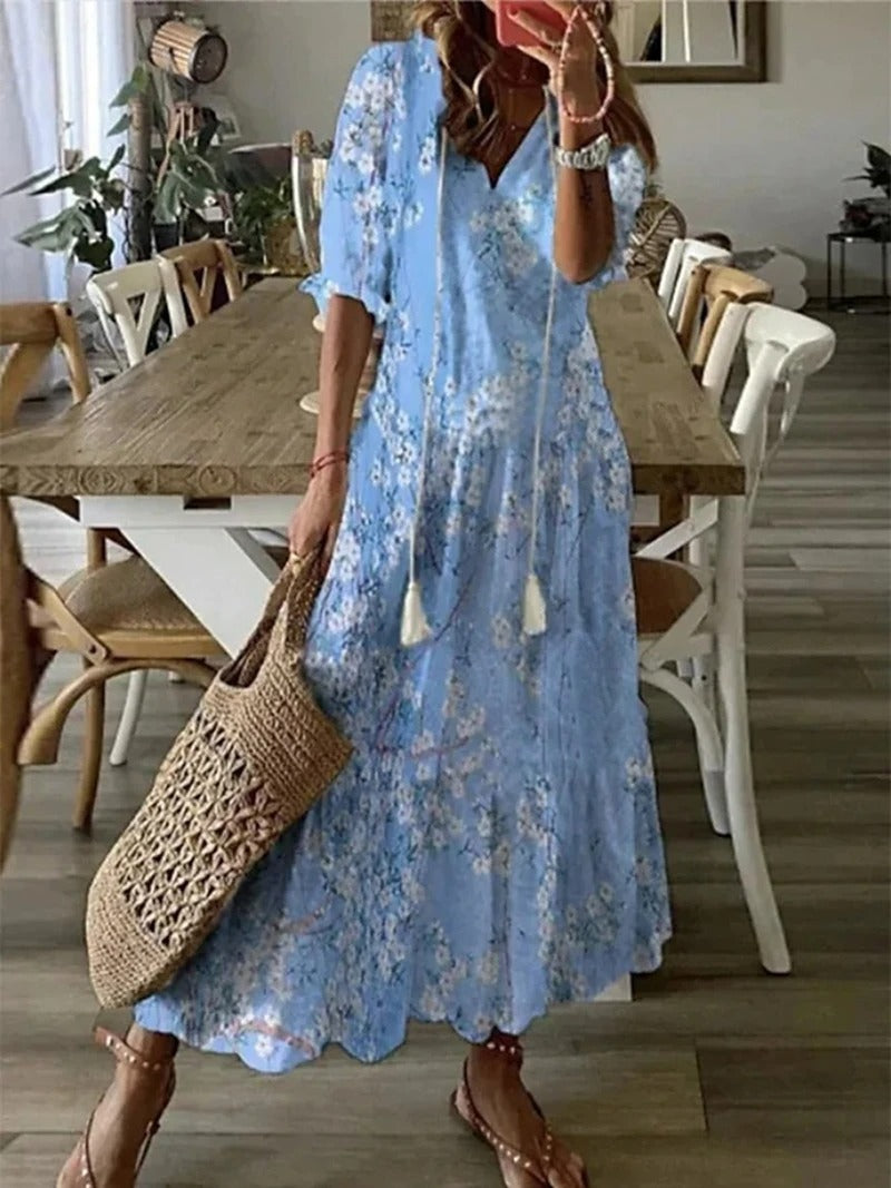 Lune London | Boho Flower Maxi Dress for Women