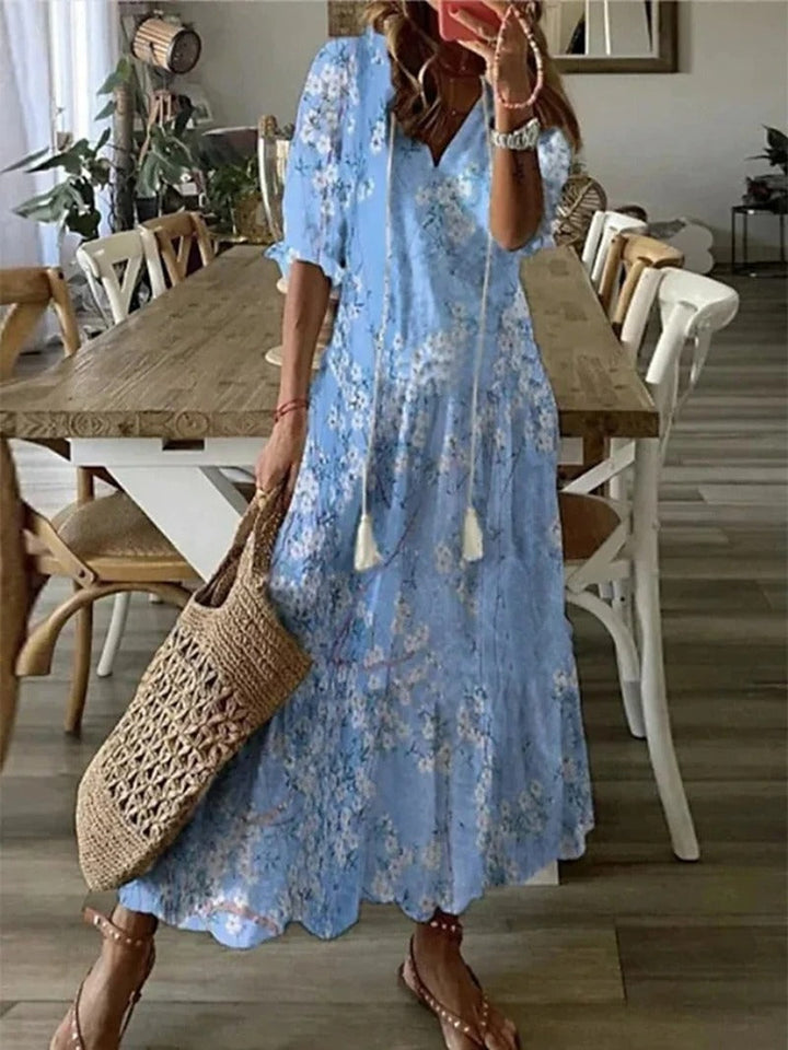 Lune London | Boho Flower Maxi Dress for Women