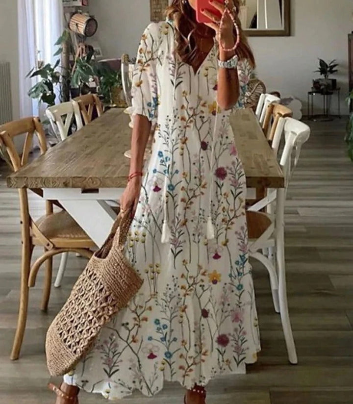 Lune London | Boho Flower Maxi Dress for Women