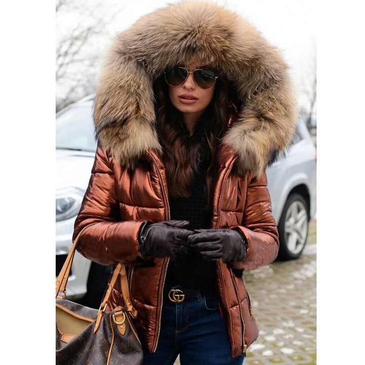 Lune London - Paris - Elegant jacket with faux fur lining, hood and collar