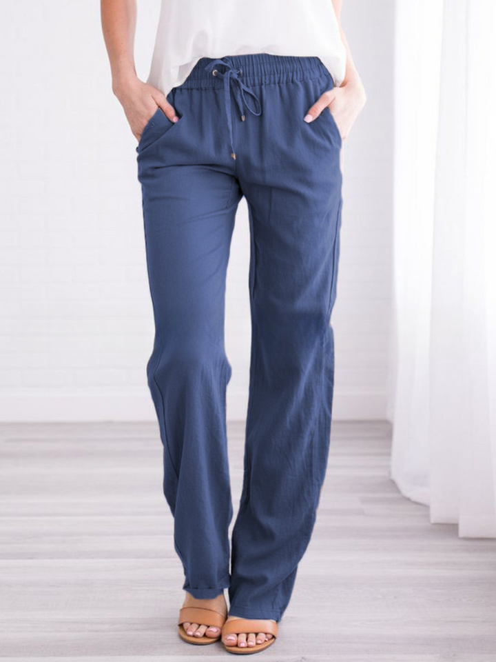Chic and style - Lightweight and airy leisure pants with elastic waistband