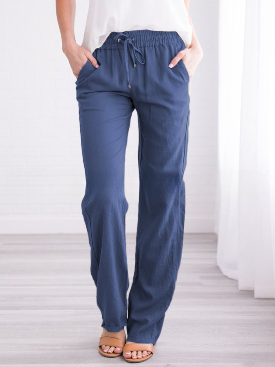 Lune London | Light Airy Casual Pants with Elastic Waistband