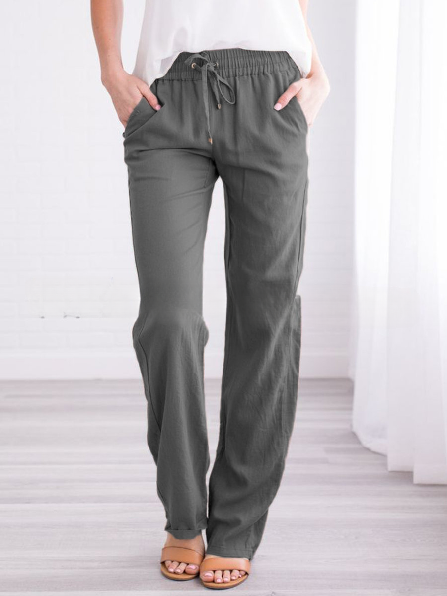 Chic and style - Lightweight and airy leisure pants with elastic waistband