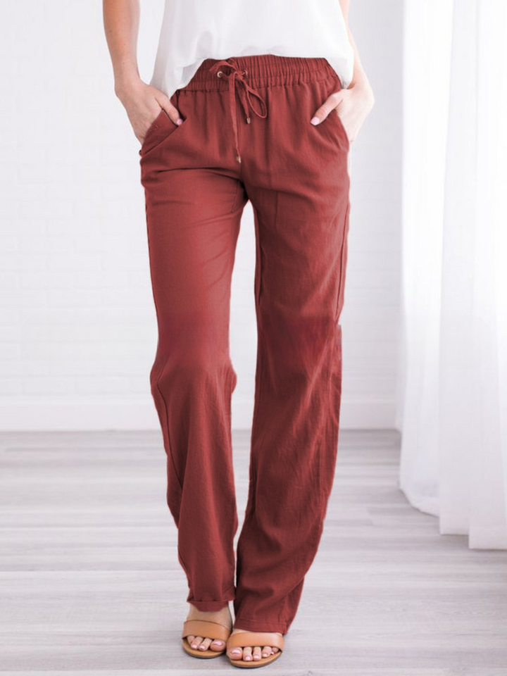 Chic and style - Lightweight and airy leisure pants with elastic waistband