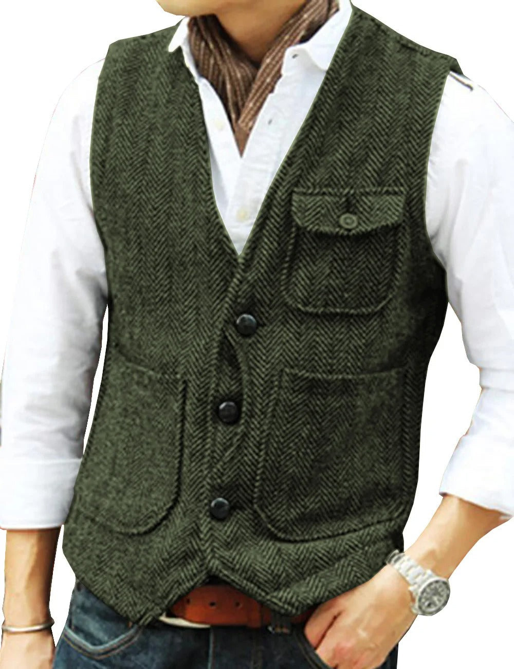 Lune London | Vintage Sleeveless Tweed Vest for Men