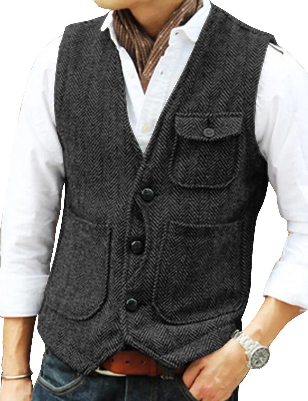 Lune London | Vintage Waistcoat Without Sleeves Made Of Tweed for Men