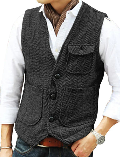 Lune London | Vintage Waistcoat Without Sleeves Made Of Tweed for Men