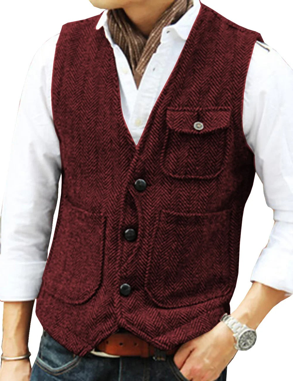 Lune London | Vintage Sleeveless Tweed Vest for Men