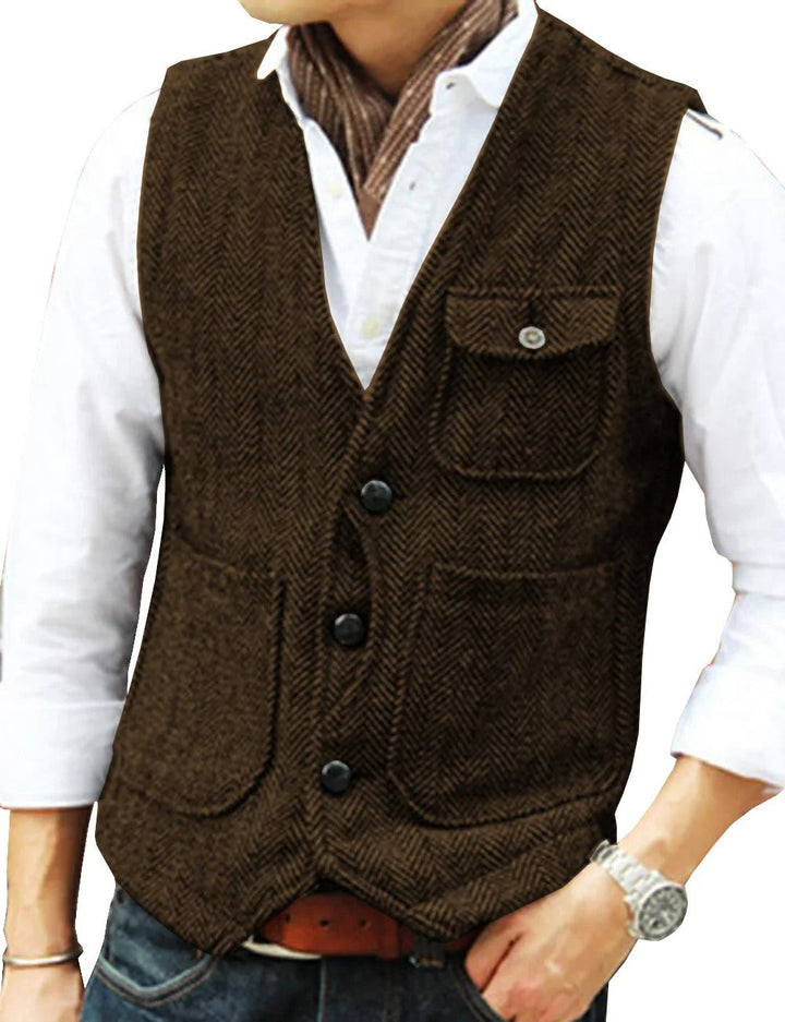 Lune London | Vintage Sleeveless Tweed Vest for Men
