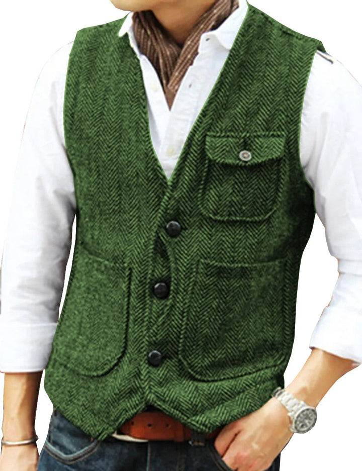 Lune London | Vintage Sleeveless Tweed Vest for Men