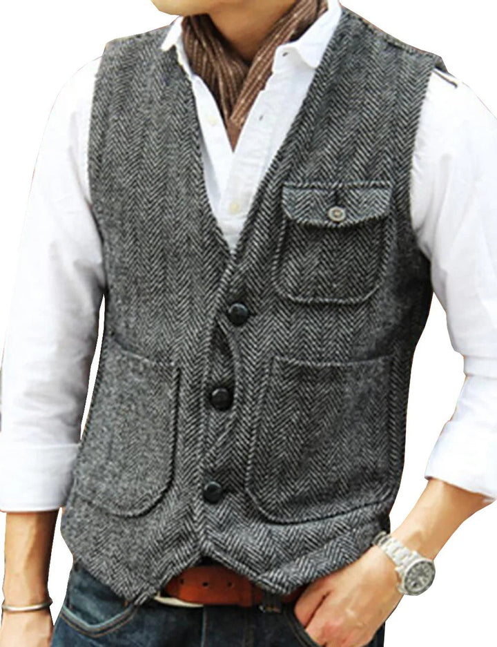 Lune London | Vintage Waistcoat Without Sleeves Made Of Tweed for Men