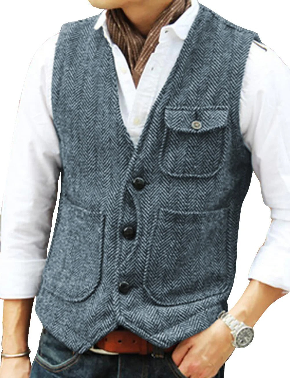 Lune London | Vintage Sleeveless Tweed Vest for Men