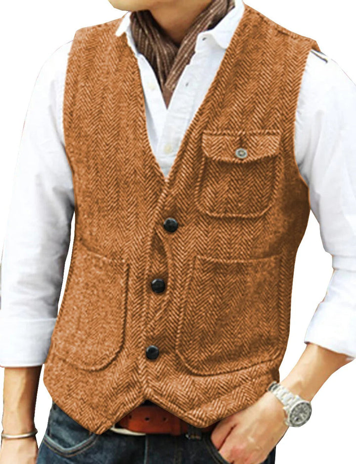 Lune London | Vintage Waistcoat Without Sleeves Made Of Tweed for Men