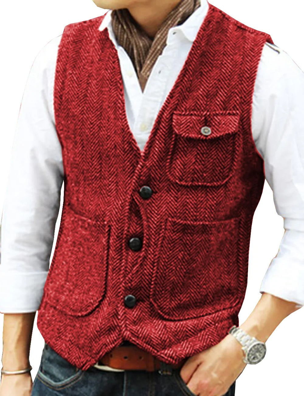 Lune London | Vintage Sleeveless Tweed Vest for Men