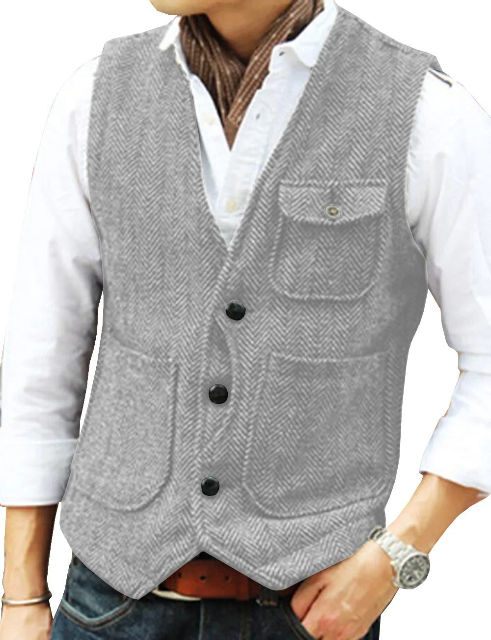 Lune London | Vintage Sleeveless Tweed Vest for Men