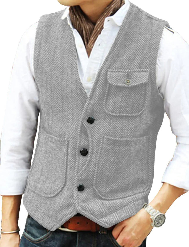 Lune London | Vintage Sleeveless Tweed Vest for Men