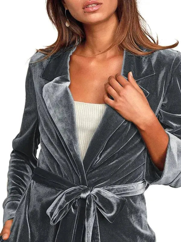 Lune London | Velvet Long Blazer Women's Coat
