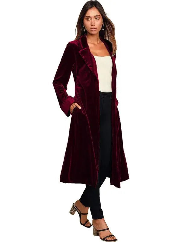 Lune London | Velvet Long Blazer Women's Coat