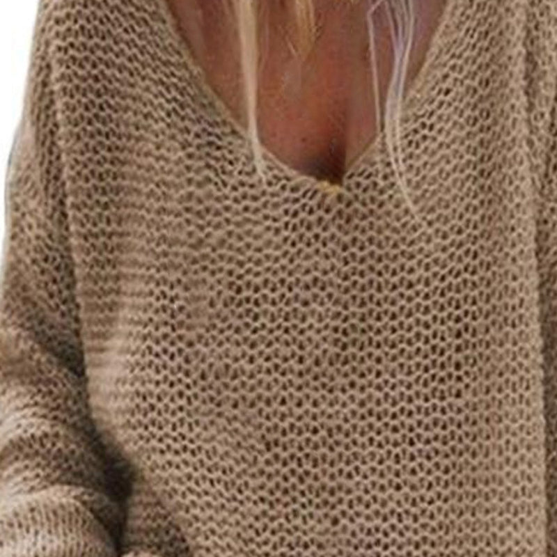 Lune London | Knit Sweater - Oversized Loose Fit - Soft V-Neck - Long Sleeves Warm Comfort