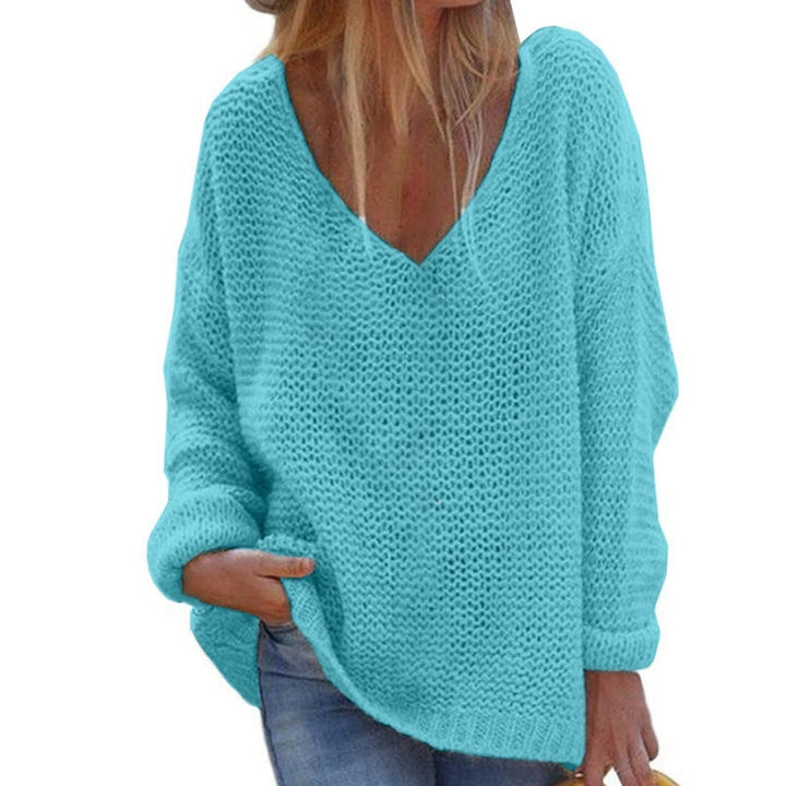 Lune London | Knit Sweater - Oversized Loose Fit - Soft V-Neck - Long Sleeves Warm Comfort
