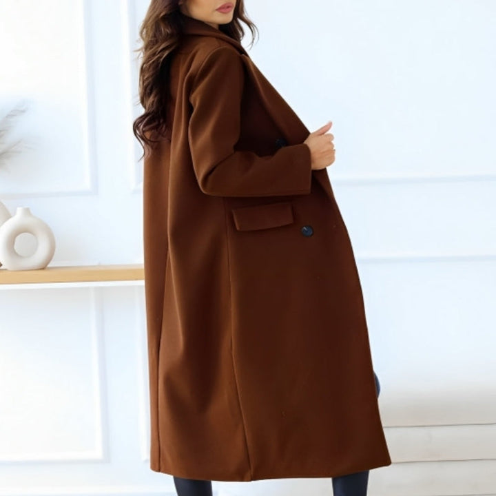 Lune London | Coat - Long Elegant Wool Blend - Double Button Closure - Tailored Fit