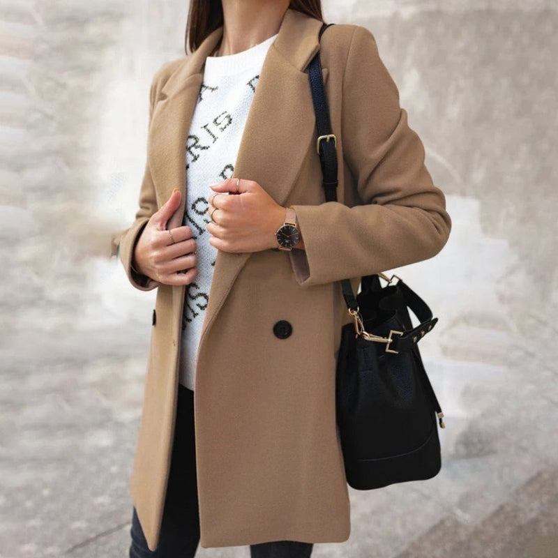 Lune London | Coat - Wool Blend - Tailored Fit - Single Breasted with Buttons - Classic Lapel