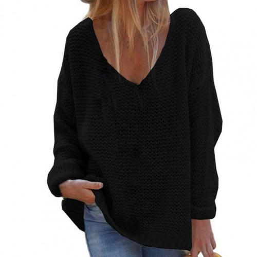 Lune London | Knit Sweater - Oversized Loose Fit - Soft V-Neck - Long Sleeves Warm Comfort