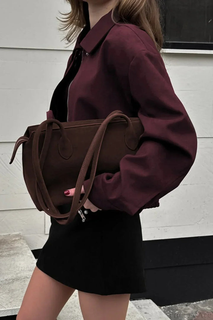 Lune London | Burgundy Suede Utility Jacket