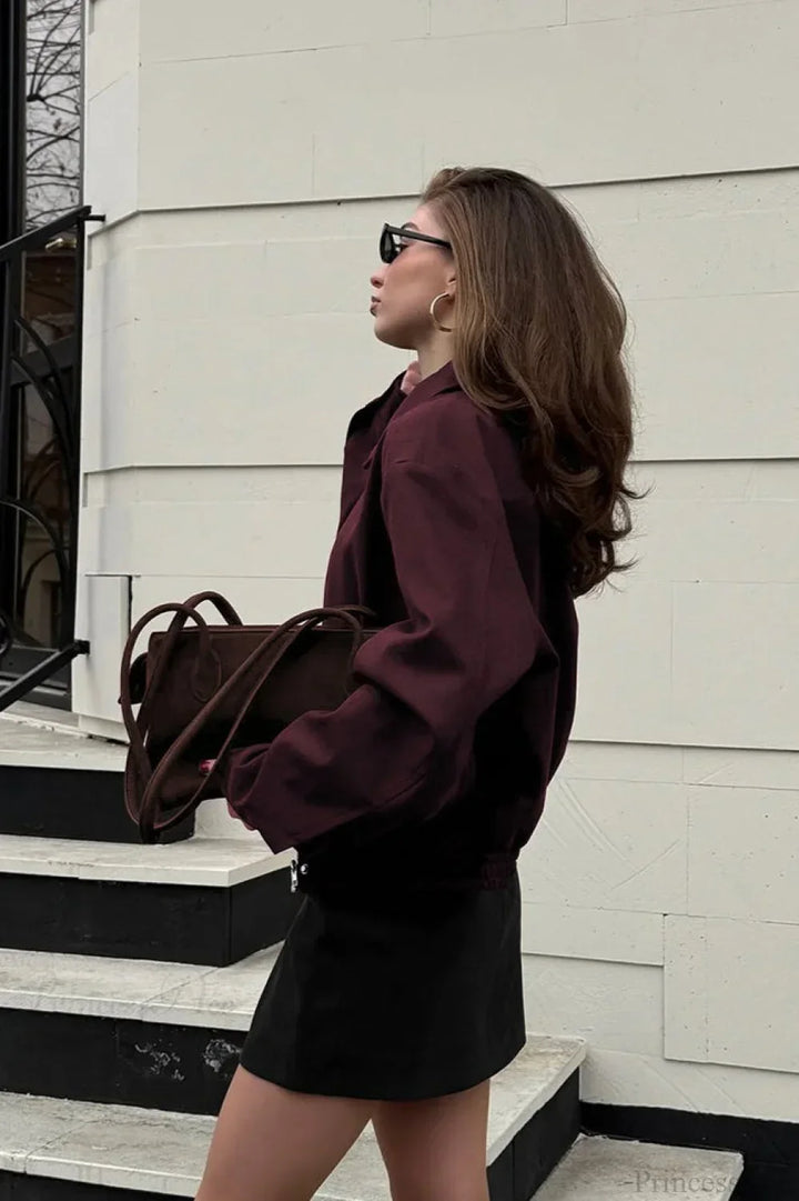 Lune London | Burgundy Suede Utility Jacket