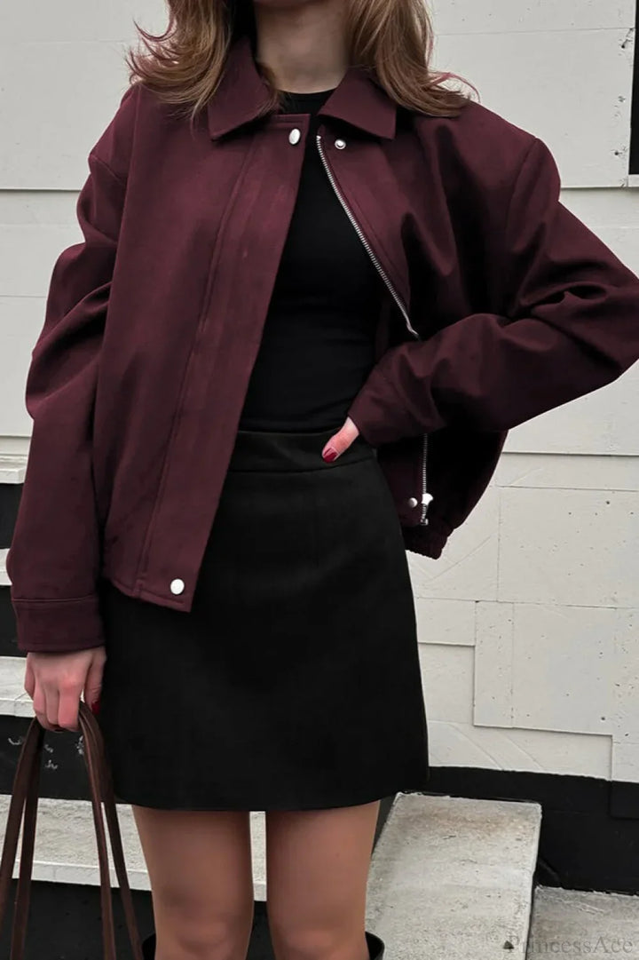 Lune London | Burgundy Suede Utility Jacket